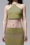 SWAYING/KNIT gradient strapless halterneck top SW23SS1T36 gradient green PS61